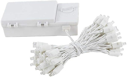 Novelty Lights Battery Operated LED Mini Lights 18 Feet, 50 Count Pure White Fairy Lights on White Wire, On/Off & Timer Modes, Indoor/Outdoor Use, 3X D-Cell Required