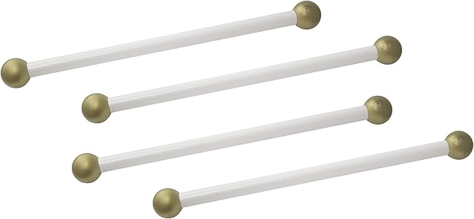 Solus SCA-335WH-4PK 15" Aluminum Cross Arm Ladder Rest for Outdoor Lamp Posts and Poles, Easy to Mount, Maintenance Free and Weather Resistant, White Bar with Gold Caps, Pack of 4