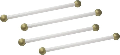 Solus SCA-335WH-4PK 15" Aluminum Cross Arm Ladder Rest for Outdoor Lamp Posts and Poles, Easy to Mount, Maintenance Free and Weather Resistant, White Bar with Gold Caps, Pack of 4