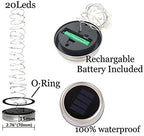 8-Pack Solar Mason Jar Lid Lights, 20 LED Garden Fairy