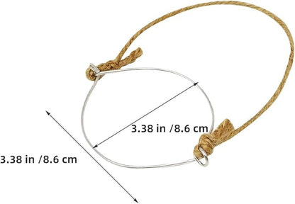 10pcs Mason Jar Hanging Handles with Stainless Steel Wire and 86mm Wide Mouth Jute Rope Grip for Solar Lights and Outdoor Decor
