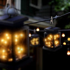 Metal Backyard Solar Lanterns for Outdoor, Waterproof LED