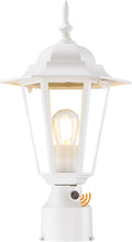 White Solar Post Lighting Fixture, Outdoor Post Lighting