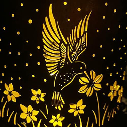 2 Pack Hummingbird Birthday Gifts for Women Mom Grandma Solar Lanterns Outdoor Waterproof Garden Decor Hanging LED Decorative Light for Patio Yard Lawn Gardening Gifts