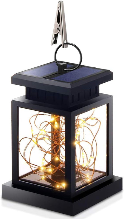 TOPCHANCES Solar Mason Jar Lights, Outdoor Lantern Hanging Lights Lamp Solar String Lights,IP44 Waterproof, Built-in 600 mAh Rechargeable Battery for Garden Patio Courtyard (Stars)