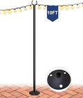 10ft Outdoor String Light Poles, Metal