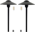 Black Solar Path Lights, Outdoor Garden LED