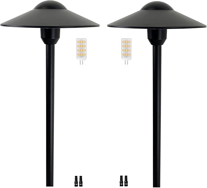 Black Solar Path Lights, Outdoor Garden LED