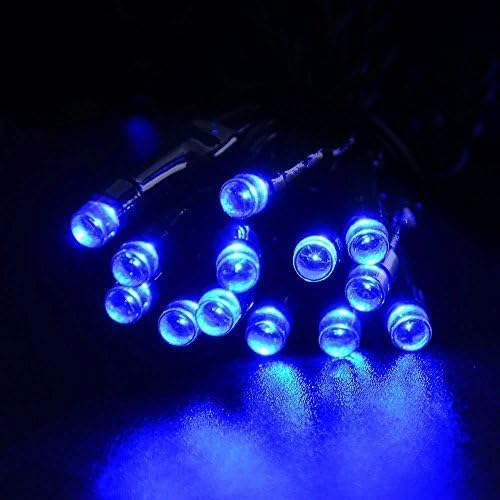 Joomer Blue Battery Christmas Lights, 66ft 200LED Fairy Lights Battery Operated Timer 8 Modes Waterproof for Outdoor Home Garden Party Holiday Christmas Trees Decoration