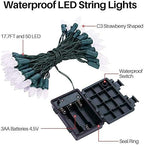 2-Pack 50 LED Christmas Twinkle Lights, 18ft Waterproof for Patio