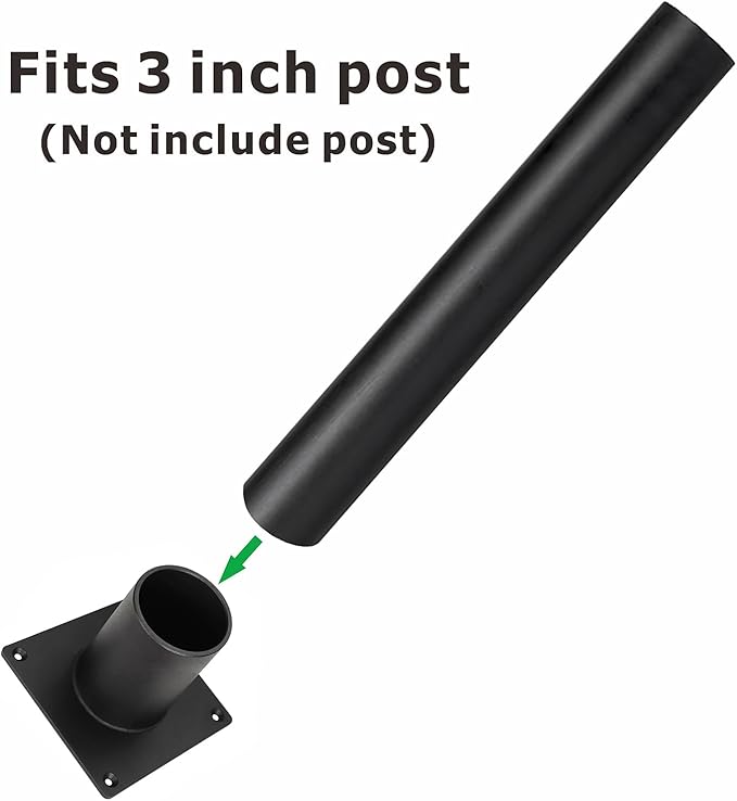 3 Inch Pier Mount Base,Heavy Duty Pier Mount Adapter for 3" Post Light Fixtures, Mounting Hardware Included