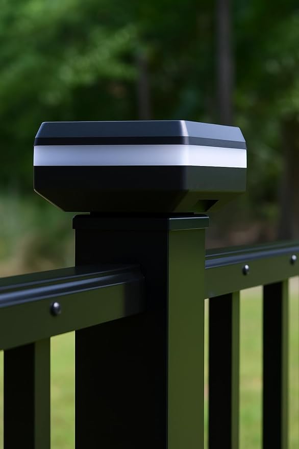 4 Pack Solar Post Cap Lights for 2.5x2.5 inch Aluminum, Metal, and Garden/Pool Fences, Warm/Cool White, and Selectable RGB Colors with Built-in Color-Changing Holiday/Party Mode! (2.5"x2.5")