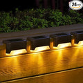 24-Pack Solar Stair Step Lights, Warm White Waterproof