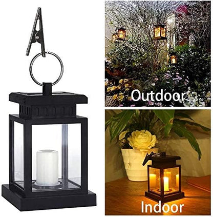 TOPCHANCES Solar Mason Jar Lights, Outdoor Lantern Hanging Lights Lamp Solar String Lights,IP44 Waterproof, Built-in 600 mAh Rechargeable Battery for Garden Patio Courtyard (Candles)