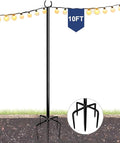 Metal String Light Poles, 10ft Patio Light Stands