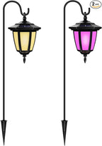 2-Pack Moroccan Solar Hanging Lantern, 34" Outdoor Pendant