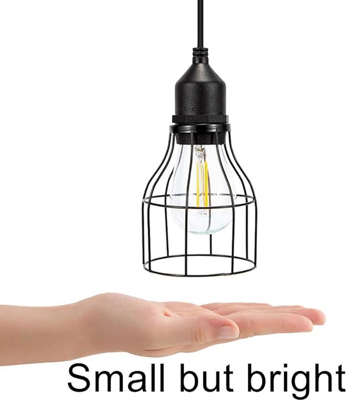 Solar Lights Outdoor Dusk to Dawn Shed Light 9.8FT Extension Cable Solar Powered Bulb Pendant Waterproof for Indoor, Chicken Coop, Porch, Gazebo (Warm White)
