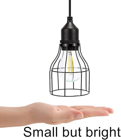 Solar Lights Outdoor Dusk to Dawn Shed Light 9.8FT Extension Cable Solar Powered Bulb Pendant Waterproof for Indoor, Chicken Coop, Porch, Gazebo (Warm White)