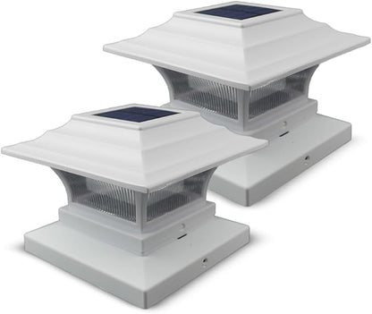 Ceybo Solar LED Post Cap Light 2-Pack, Weather-Resistant Outdoor Deck & Fence Accent