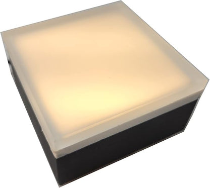 LUMENGY Paver Light 8x8 Inch (7.87x7.87), 2700K Warm White, Glare-Free Brick Lighting for Driveways, Walkways, Pool Decks and Patios, 12V Hardwired, IP67 Waterproof, Drive-Over Rated