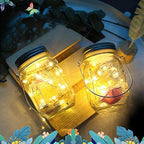 Mason Jar Lid Fairy Lights 10-Pack, Solar Wedding LED