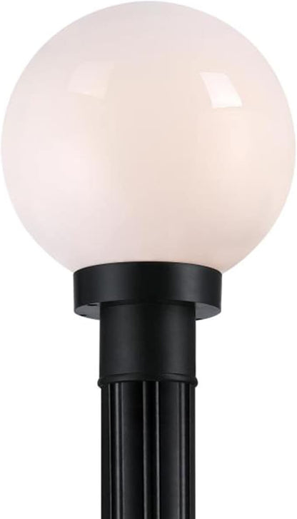 Ciata Outdoor Lamp Post, One-Light Polycarbonate Outdoor Post Mount Decorative Lantern in Black Finish, E26 Base, 60 W Max, Mounts on 3 Inch Std Post (Not Included), Opal Acrylic Globe Light Fixture