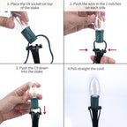 Christmas Patio String Lights 2-Pack, 4ft 40 LED Waterproof