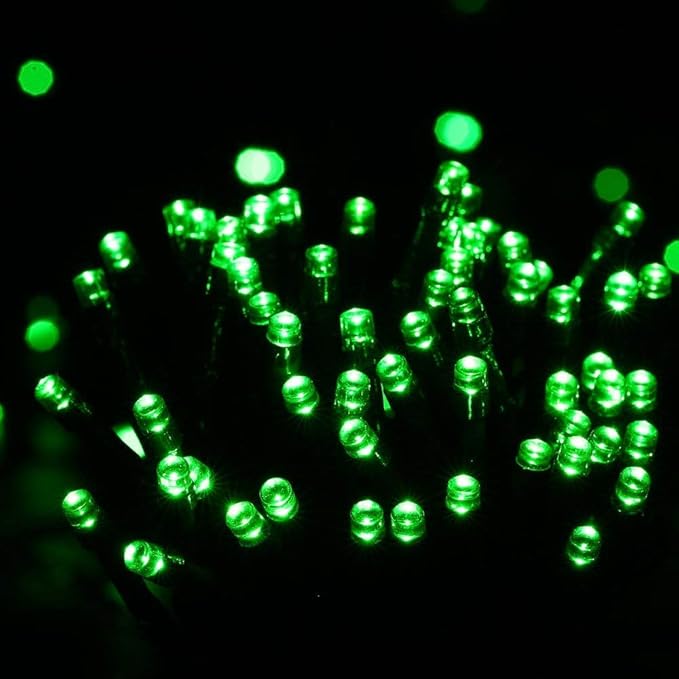 Joomer Green Battery String Lights, 66ft 200LED Fairy Lights Battery Operated Timer 8 Modes Waterproof for Outdoor St. Patrick's Day Christmas Trees Decoration