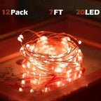 12-Pack Outdoor String Lights, 7ft Waterproof LED