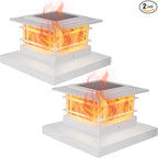 Solar Post Cap Lights 2-Pack, Waterproof LED