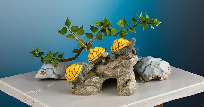 Solar Powered Turtles on Log Outdoor Accent Lighting LED Garden Light Decor