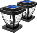 Black Solar Patio Post Lights, Outdoor LED Caps