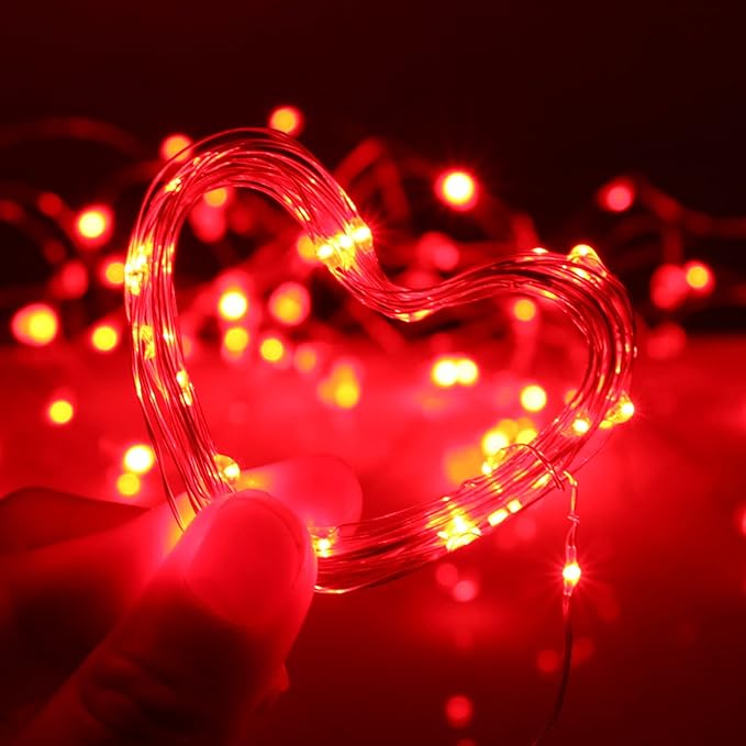 10ft Red String Lights for Backyard, Waterproof LED