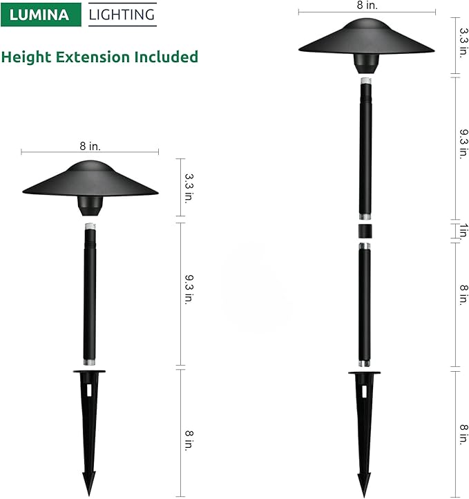Warm White Solar Path Lights, Outdoor Driveway LED