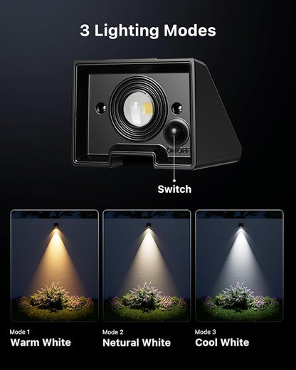 16 Pack Solar Powered Fence Lights Outdoor Wall Mount Decorative Waterproof Down LED for Deck, Outside Stairs, Pool Cage, Patio, Backyard, Garden, Bright 3 Color Temperatures Lamp with Easy to Install
