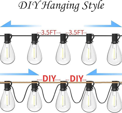 120FT Outdoor String Lights, Ultra Long Waterproof 30+2 Shatterproof Bulbs Led Outside Patio Lights for Porch Deck Garden Backyard Balcony Wedding Party Decor