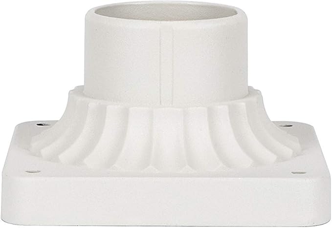 LIT-PaTH Outdoor Post Light Mounting Base, Pier Mount Base with White Finish, 2-Pack