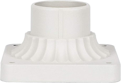 LIT-PaTH Outdoor Post Light Mounting Base, Pier Mount Base with White Finish, 2-Pack