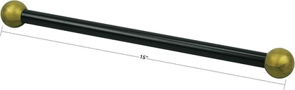 Solus SCA-335BK 15" Aluminum Cross Arm Ladder Rest for Outdoor Lamp Posts and Poles, Easy to Mount, Maintenance Free and Weather Resistant, Black Bar with Gold Caps