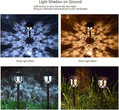 EXCMARK 10 Pack Solar Lights Outdoor Decorative Garden Yard Lights for Pathway Walkway Sidewalk Driveway. (Brown, Warm White)