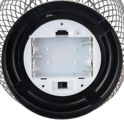 JHY DESIGN Set of 2 Metal Cage LED Lantern Battery Powered Cordless Accent Light with LED Great for Weddings Parties Patio Events for Indoors Outdoors(Silver)