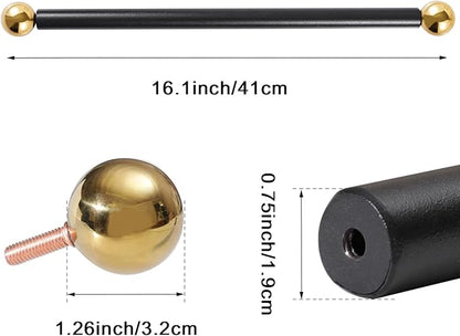 Lamp Post Cross Arm 16 inch Steel Lamp Post Cross Bar Ladder Rest Post Cross Arm Replacement for Outdoor Lamp Post (Gold 2 Pack)
