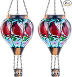 Cardinal Solar Patio Lanterns, Rustic Waterproof LED