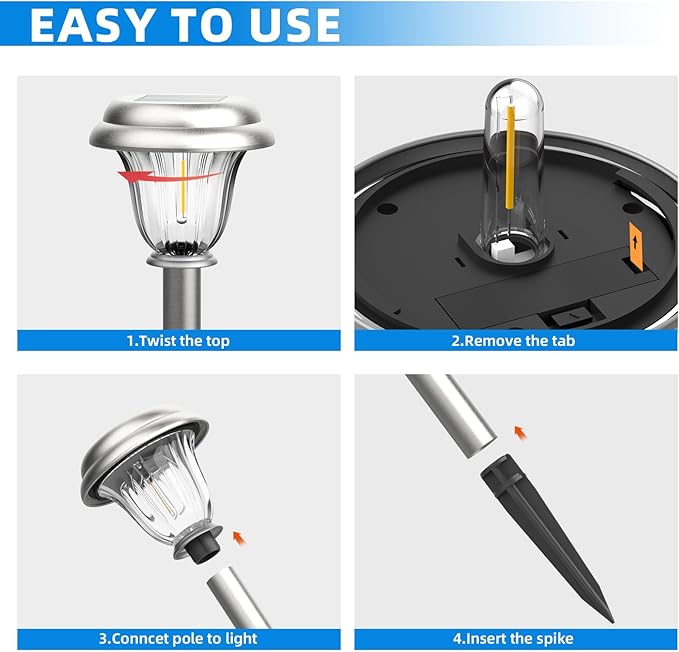6-Pack Solar Landscape Lights for Yard