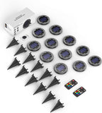 12-Pack Flat Solar Garden Lights, Waterproof LED
