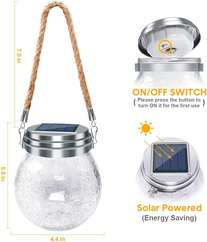 Globe Solar Hanging Lanterns 2-Pack, Classic Backyard Decor