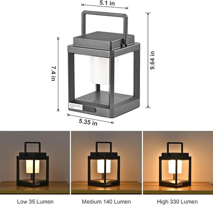 Solar Lantern Outdoor Table Lamp: Portable Waterproof LED Light - Hanging Rechargeable Lights for Patio Camping
