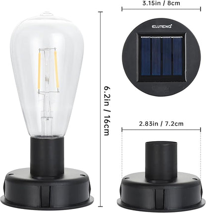 ELUTENG 4 Pack Solar Hanging Lights Replacement Top with Bulb 3.15 Inch Solar Light Replacement Top Part with Bulbs Waterproof Solar Lantern Accessories Tools for DIY Outdoor Lanterns