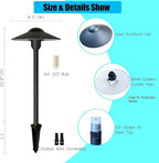 Black Solar Path Lights, Outdoor Garden LED