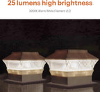 2-Pack Upgraded Solar Post Cap Lights for Deck, LED